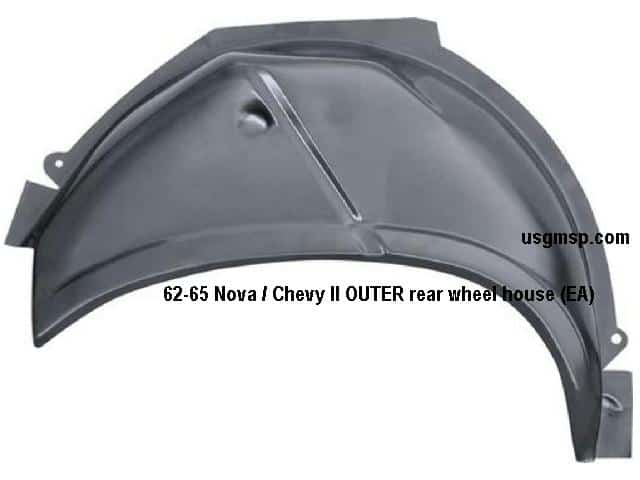 62-65 Nova / Chevy II OUTER rear wheel house (EA)